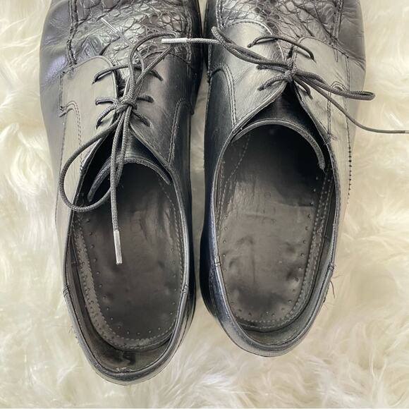 Los Altos Boots | Mens Black Genuine Caiman Alligator Leather Oxford Shoes Dress main image 10